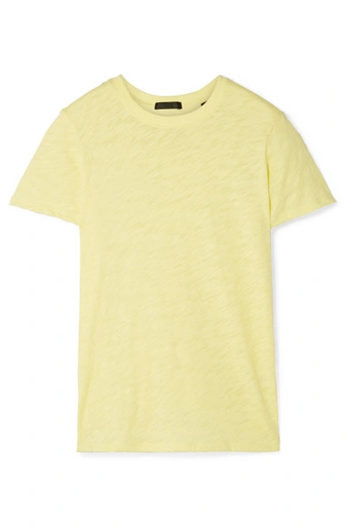 Shop Atm Anthony Thomas Melillo Schoolboy Slub Cotton-jersey T-shirt In Pastel Yellow
