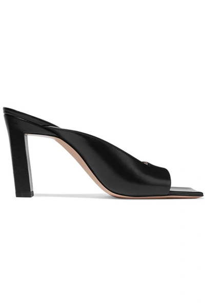 Shop Wandler Isa Leather Mules In Black