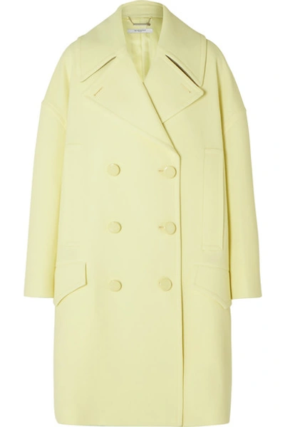 Shop Givenchy Double-breasted Wool Coat In Yellow