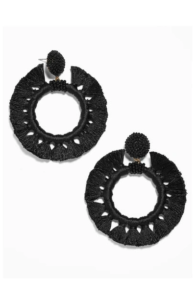 Shop Baublebar Adrita Beaded Tassel Hoop Earrings In No_color