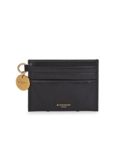 Shop Givenchy Losange Quilted Leather Card Case In Black