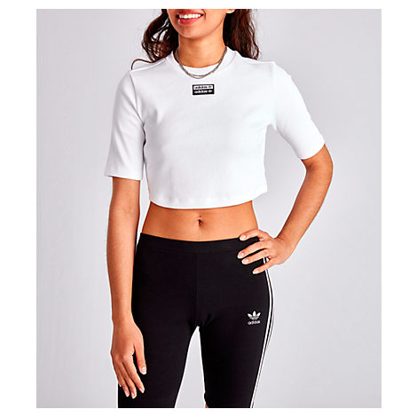 adidas crop tee white