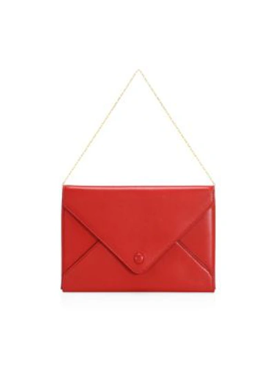 Shop The Row Women's Leather Envelope Clutch In Red