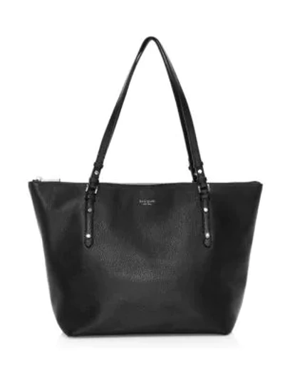 Shop Kate Spade Polly Leather Tote In Black