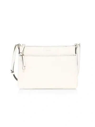 Shop Kate Spade Medium Polly Leather Crossbody Bag In Parchment