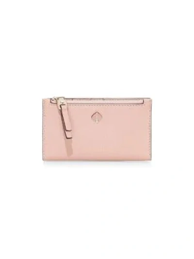 Shop Kate Spade Small Polly Bi-fold Leather Wallet In Pink
