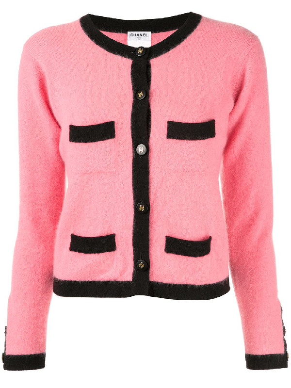 pink chanel cardigan