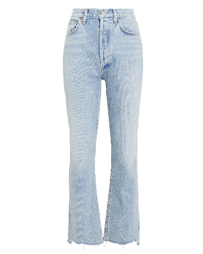 Shop Agolde Riley High-rise Jeans In Light Blue Wash