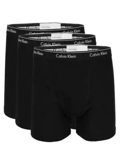 Shop Calvin Klein Men's 3-pack Cotton Boxer Briefs In Black