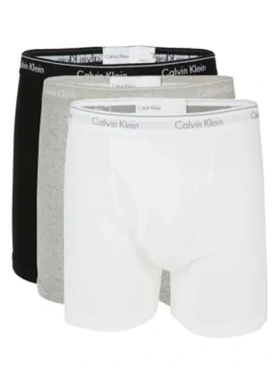 Shop Calvin Klein Men's 3-pack Logo Cotton Boxer Briefs In White