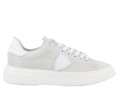 Shop Philippe Model Temple Sneakers In Silver