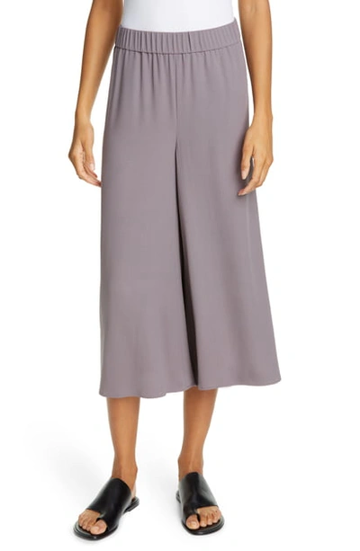 Shop Eileen Fisher Wide Leg Crop Silk Pants In Luna