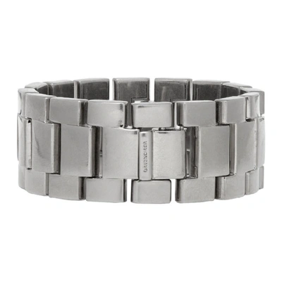 Shop Balenciaga Silver Watch Bracelet In 0668 Silver