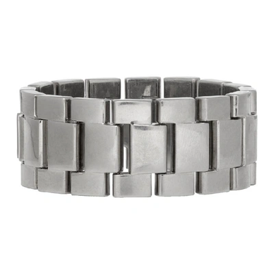 Shop Balenciaga Silver Watch Bracelet In 0668 Silver