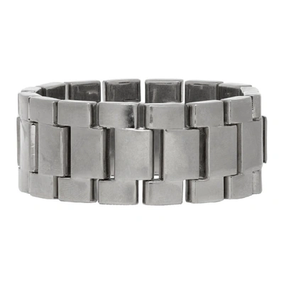 Shop Balenciaga Silver Watch Bracelet In 0668 Silver