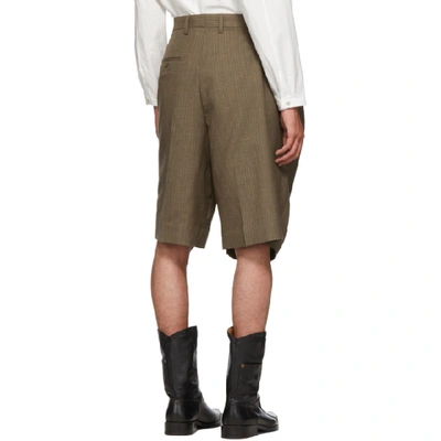 Shop Hed Mayner Brown Merino Oversized Bermuda Shorts