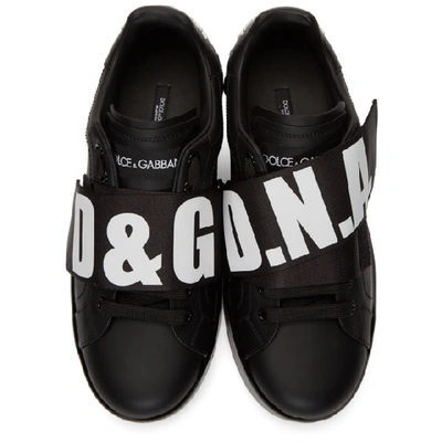 Shop Dolce & Gabbana Dolce And Gabbana Black Elastic Logo Sneakers In 89690 Nerob