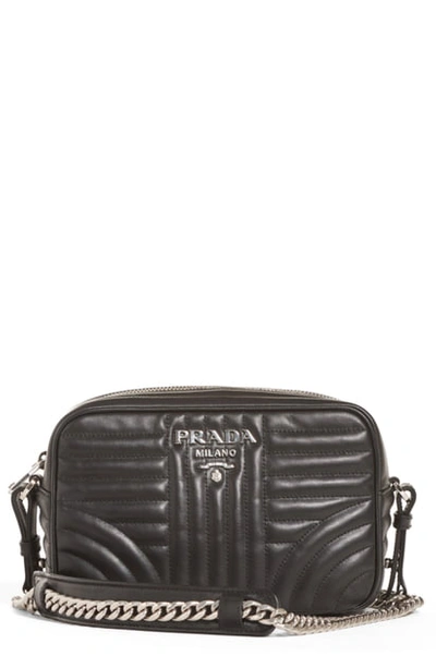 Shop Prada Small Quilted Leather Camera Bag - Black In Nero