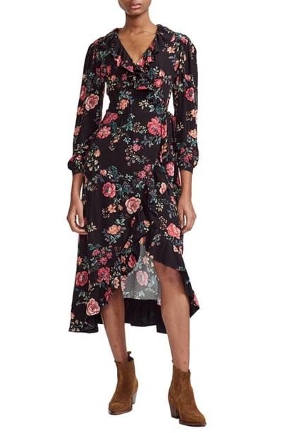 Shop Maje Rosetina Floral Print Long Sleeve Dress In Printed