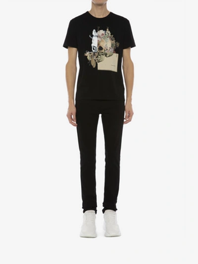 Shop Alexander Mcqueen Patchwork-t-shirt Mit Skull In Black