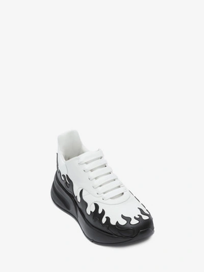 Shop Alexander Mcqueen Oversized Runner In Optic White/black