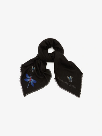 Shop Alexander Mcqueen Curiosities Shawl In Black