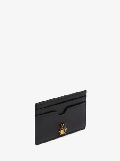 Shop Alexander Mcqueen Insect Card Holder In Black