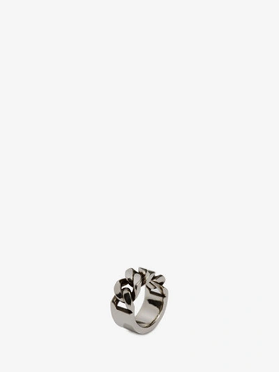 Shop Alexander Mcqueen Chain Ring In Silver