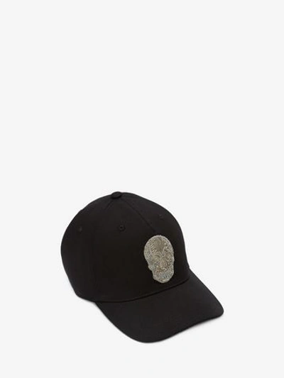 Shop Alexander Mcqueen Skull Baseball Cap In Black