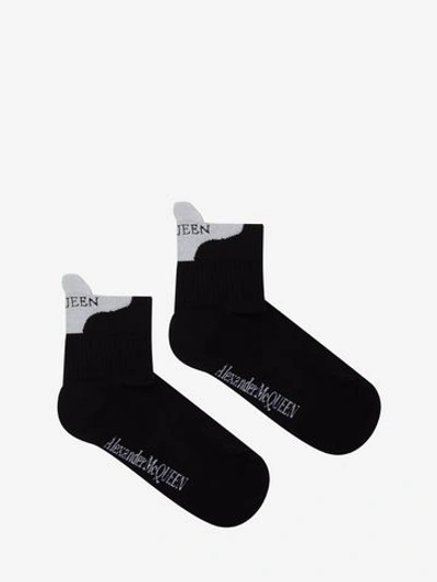 Shop Alexander Mcqueen Mcqueen Signature Socks In Black/ivory