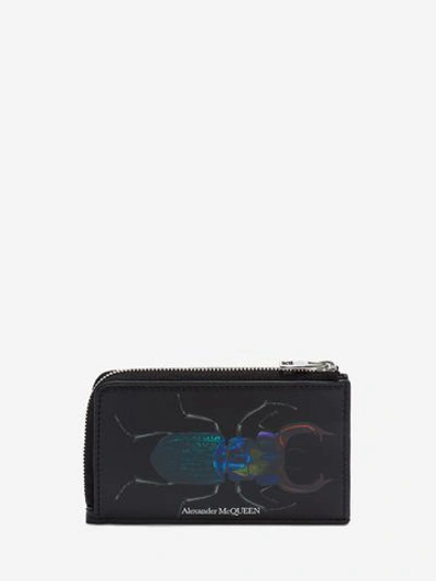 Shop Alexander Mcqueen Bug Zip Coin & Cardholder In Black/multicolor
