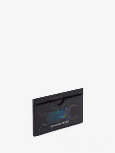 Shop Alexander Mcqueen Bug Cardholder In Black/multicolor