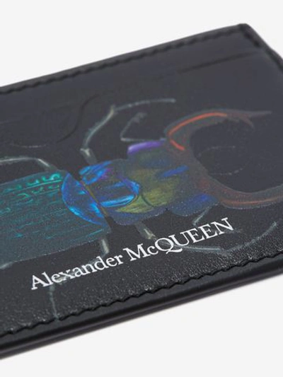 Shop Alexander Mcqueen Bug Cardholder In Black/multicolor