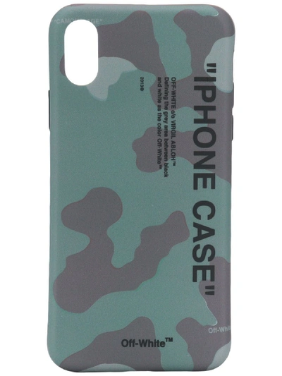 Shop Off-white Camouflage Logo Iphone X Case - Green