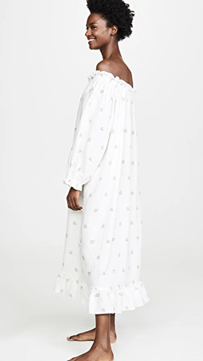 Shop Sleeper Lounge Linen Dress In Bouquets