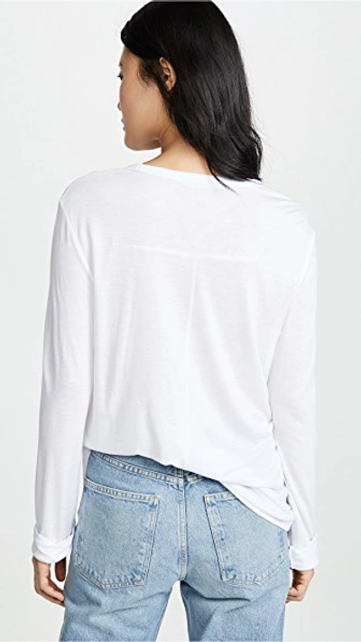 Shop Alexander Wang T Drapey Jersey Long Sleeve Tee With Darting Detail In Off White