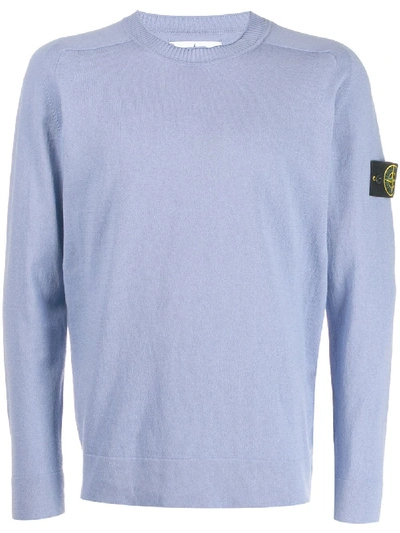 Shop Stone Island Fine Knit Sweater - Blue