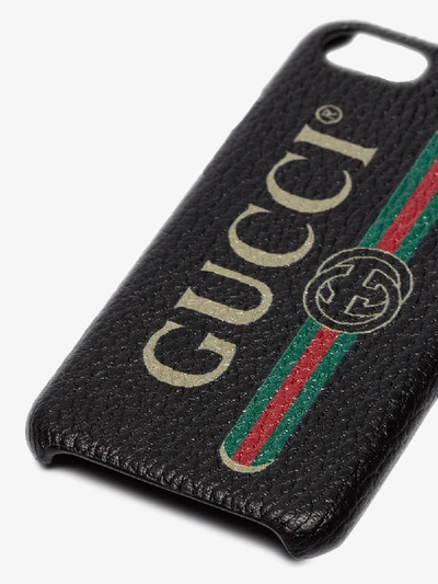 Shop Gucci Black Logo Print Iphone 8 Case In 8161 Black