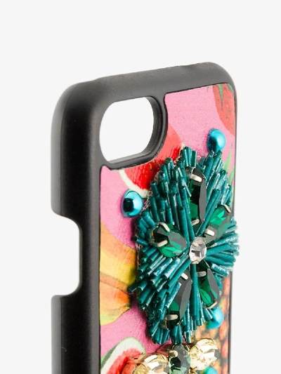 Shop Dolce & Gabbana Tropical Fruit Embellished Iphone 6 Case In Black
