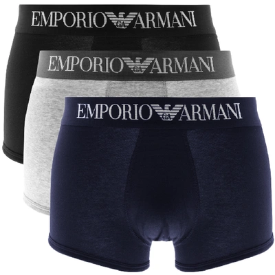 Shop Armani Collezioni Emporio Armani Underwear 3 Pack Trunks In Black