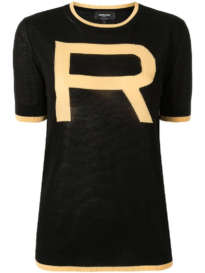 Shop Rochas R Logo Top - Black