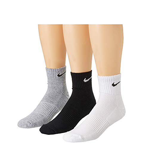 grey nike quarter socks