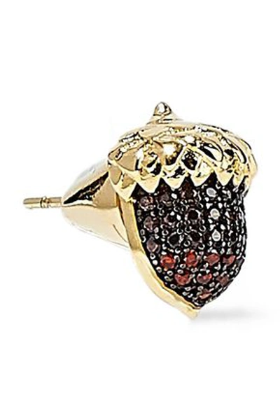 Shop Noir Jewelry Woman Acorn 14-karat Gold-plated Crystal Earrings Gold