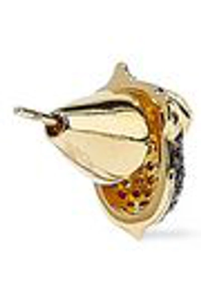 Shop Noir Jewelry Woman Acorn 14-karat Gold-plated Crystal Earrings Gold