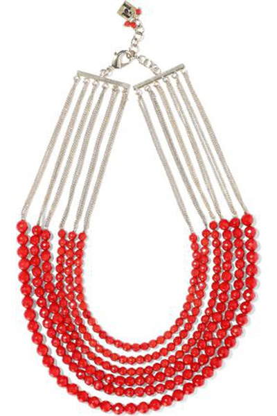 Shop Rosantica Woman Curry Gold-tone Beaded Necklace Red