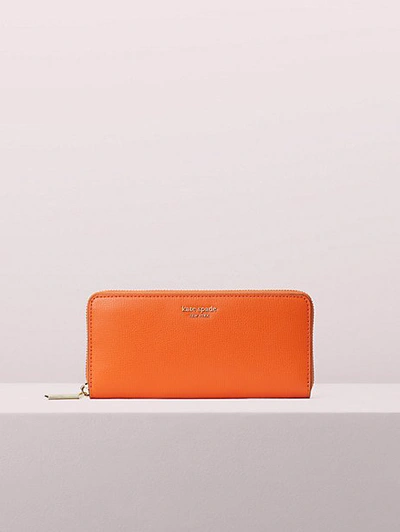 Shop Kate Spade Sylvia Slim Continental Wallet In Juicy Orange