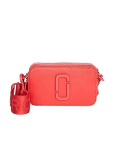 Shop Marc Jacobs The Snapshot Dtm Coated Leather Camera Bag In Geranium