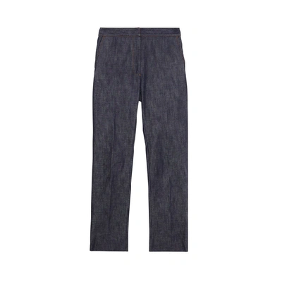 Shop Burberry Straight Fit Monogram Motif Japanese Denim Jeans In Indigo