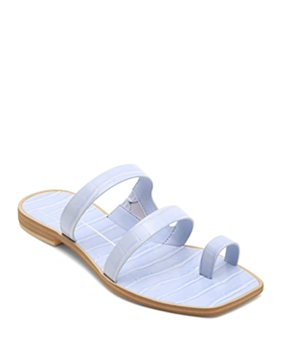 Shop Dolce Vita Women's Isala Flat Sandals In Blue Croco