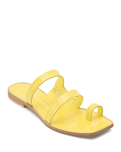 Shop Dolce Vita Women's Isala Flat Sandals In Citron Cro